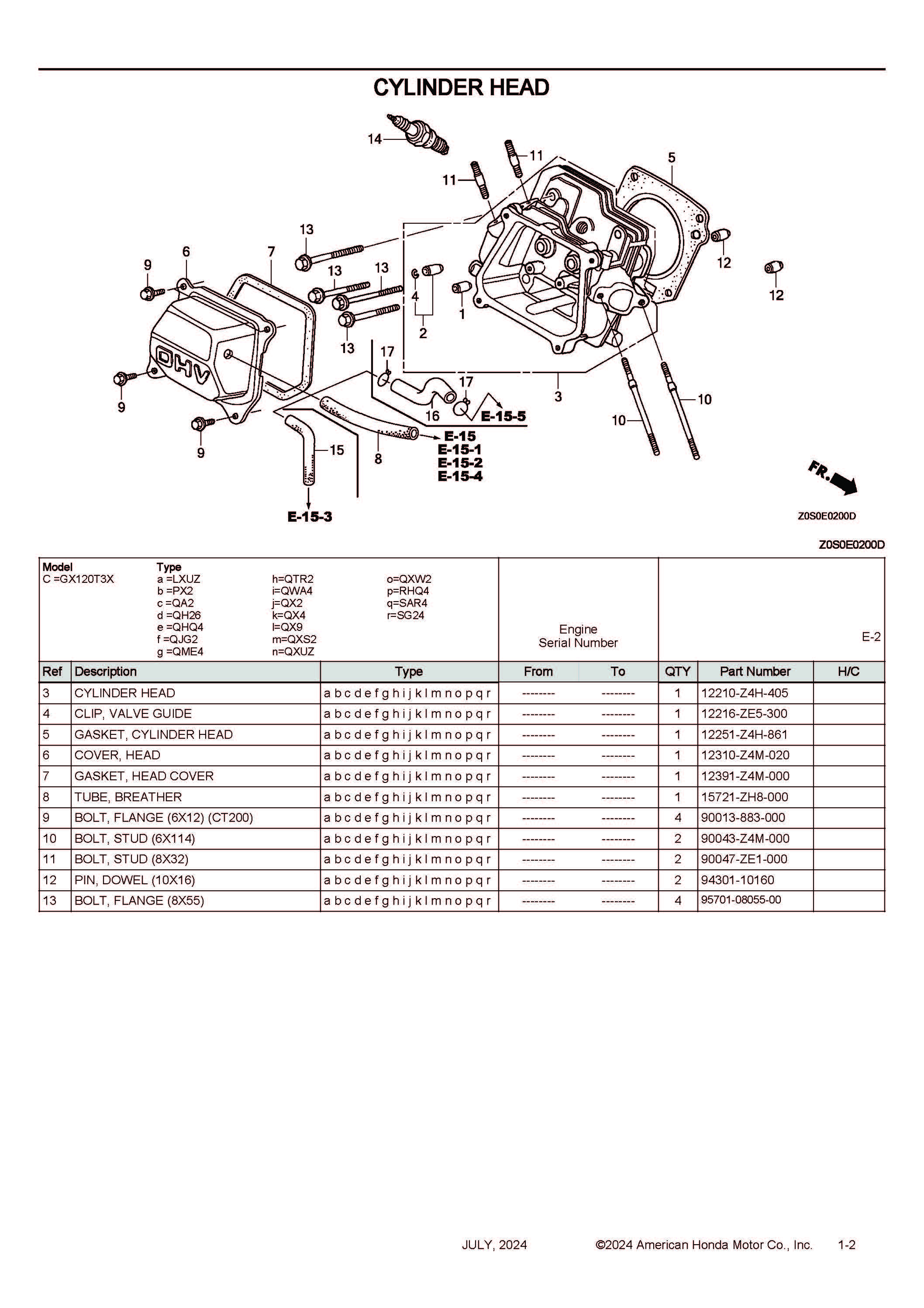 GX120T3X General Purpose Engine Parts Catalog | Honda Power